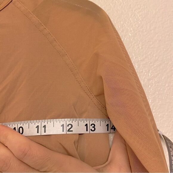 WEISSMAN Balera Dance Costume long Flounce Sleeve Romper MJ11781 tan Child LC - Picture 8 of 11